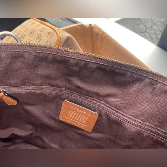 Coach Burgundy and Brown Tote Bag - Picture 11 of 12